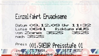Communication of the city: Dreieich (Niemcy) - ticket abverse