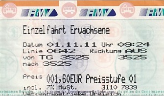 Communication of the city: Dreieich (Niemcy) - ticket abverse