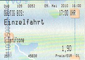Communication of the city: Dresden (Niemcy) - ticket abverse. 
