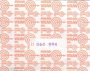 Communication of the city: Dudar (Węgry) - ticket abverse. 