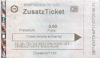 Communication of the city: Düsseldorf (Niemcy) - ticket abverse. 