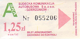 Communication of the city: Dzierżoniów (Polska) - ticket abverse. <IMG SRC=img_upload/_0ekstrymiana2.png>