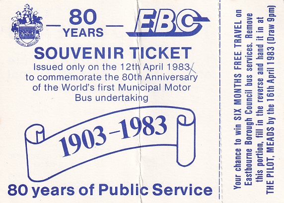 Communication of the city: Eastbourne (Wielka Brytania) - ticket abverse. Bilet okolicznościowy<!--okolicznościowe-->
- szczegółowy opis biletu
w opisie miasta