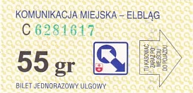 Communication of the city: Elbląg (Polska) - ticket abverse