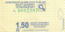 Communication of the city: Elbląg (Polska) - ticket abverse