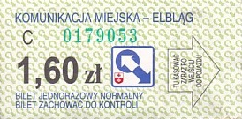 Communication of the city: Elbląg (Polska) - ticket abverse