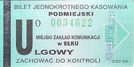 Communication of the city: Ełk (Polska) - ticket abverse