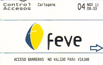 Communication of the city: (kolejowe) (Hiszpania) - ticket abverse
