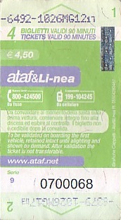 Communication of the city: Firenze (Włochy) - ticket abverse