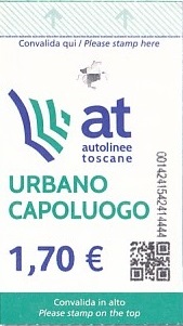 Communication of the city: Firenze (Włochy) - ticket abverse. Na rewersie biletu znajduje się kod do serwisu Spotify.
Po zeskanowaniu ukaże się szereg playlist
przygotowanych dla pasażerów komunikacji
miejskiej we Florencji.
<IMG SRC=img_upload/_0wymiana2.png>