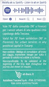 Communication of the city: Firenze (Włochy) - ticket reverse