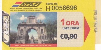 Communication of the city: Foggia (Włochy) - ticket abverse