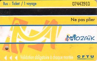 Communication of the city: Fort-de-France (<i>Martynika</i>) - ticket abverse. 