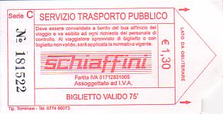 Communication of the city: Frascati (Włochy) - ticket abverse. 