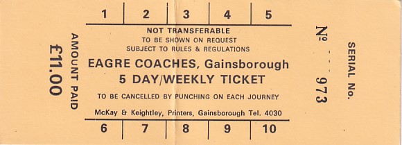 Communication of the city: Gainsborough (Wielka Brytania) - ticket abverse