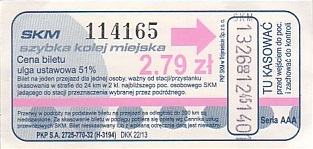 Communication of the city: Gdańsk (Polska) - ticket abverse. <!--śmieszne ceny-->