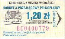 Communication of the city: Gdańsk (Polska) - ticket abverse. <IMG SRC=img_upload/_0karnetkk.png alt="kupon kontrolny karnetu">