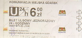 Communication of the city: Gdańsk (Polska) - ticket abverse. 