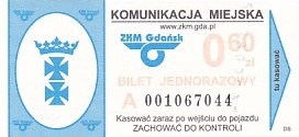 Communication of the city: Gdańsk (Polska) - ticket abverse. <IMG SRC=img_upload/_0wymiana2.png>