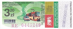 Communication of the city: Gdańsk (Polska) - ticket abverse. <IMG SRC=img_upload/_0wymiana2.png>