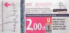 Communication of the city: Gdynia (Polska) - ticket abverse. <IMG SRC=img_upload/_0karnet.png alt="karnet">