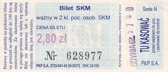 Communication of the city: Gdynia (Polska) - ticket abverse. 