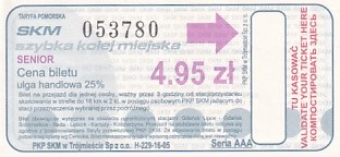 Communication of the city: Gdynia (Polska) - ticket abverse. 