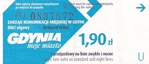 Communication of the city: Gdynia (Polska) - ticket abverse. 