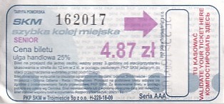 Communication of the city: Gdynia (Polska) - ticket abverse. <!--śmieszne ceny-->