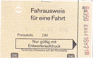 Communication of the city: Gelsenkirchen (Niemcy) - ticket abverse