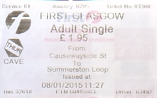 Communication of the city: Glasgow (Wielka Brytania) - ticket abverse. 