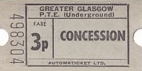 Communication of the city: Glasgow (Wielka Brytania) - ticket abverse
