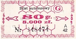 Communication of the city: Gliwice (Polska) - ticket abverse