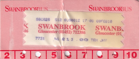Communication of the city: Gloucester (Wielka Brytania) - ticket abverse.