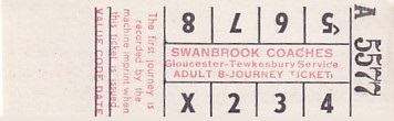 Communication of the city: Gloucester (Wielka Brytania) - ticket abverse