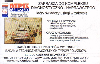 Communication of the city: Gniezno (Polska) - ticket reverse