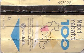 Communication of the city: Göteborg (Szwecja) - ticket abverse. 