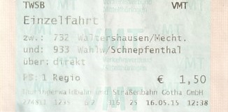 Communication of the city: Gotha (Niemcy) - ticket abverse