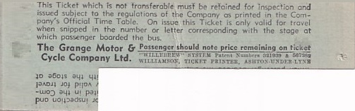 Communication of the city: Grange-over-Sands (Wielka Brytania) - ticket reverse