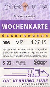 Communication of the city: Graz (Austria) - ticket abverse. 