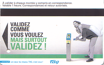 Communication of the city: Grenoble (Francja) - ticket abverse. 