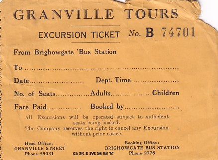 Communication of the city: Grimsby (Wielka Brytania) - ticket abverse.