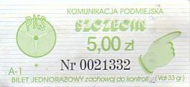 Communication of the city: Gryfino (Polska) - ticket abverse
