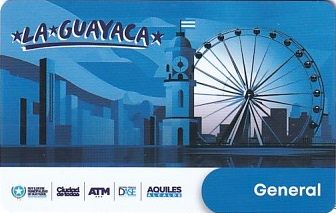 Communication of the city: Guayaquil (Ekwador) - ticket abverse. <IMG SRC=img_upload/_chip.png alt="plastikowa karta elektroniczna, karta miejska">