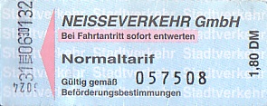 Communication of the city: Guben (Niemcy) - ticket abverse. 