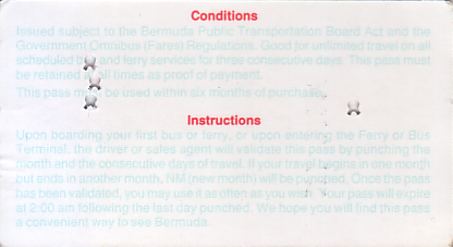 Communication of the city: Hamilton<!--Bermudy--> (<i>Bermudy</i>) - ticket reverse