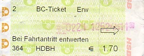 Communication of the city: Heidelberg (Niemcy) - ticket abverse