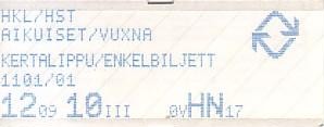 Communication of the city: Helsinki (Finlandia) - ticket abverse