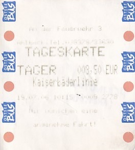 Communication of the city: Heringsdorf (Niemcy) - ticket abverse
