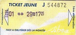 Communication of the city: Annecy (Francja) - ticket abverse. 